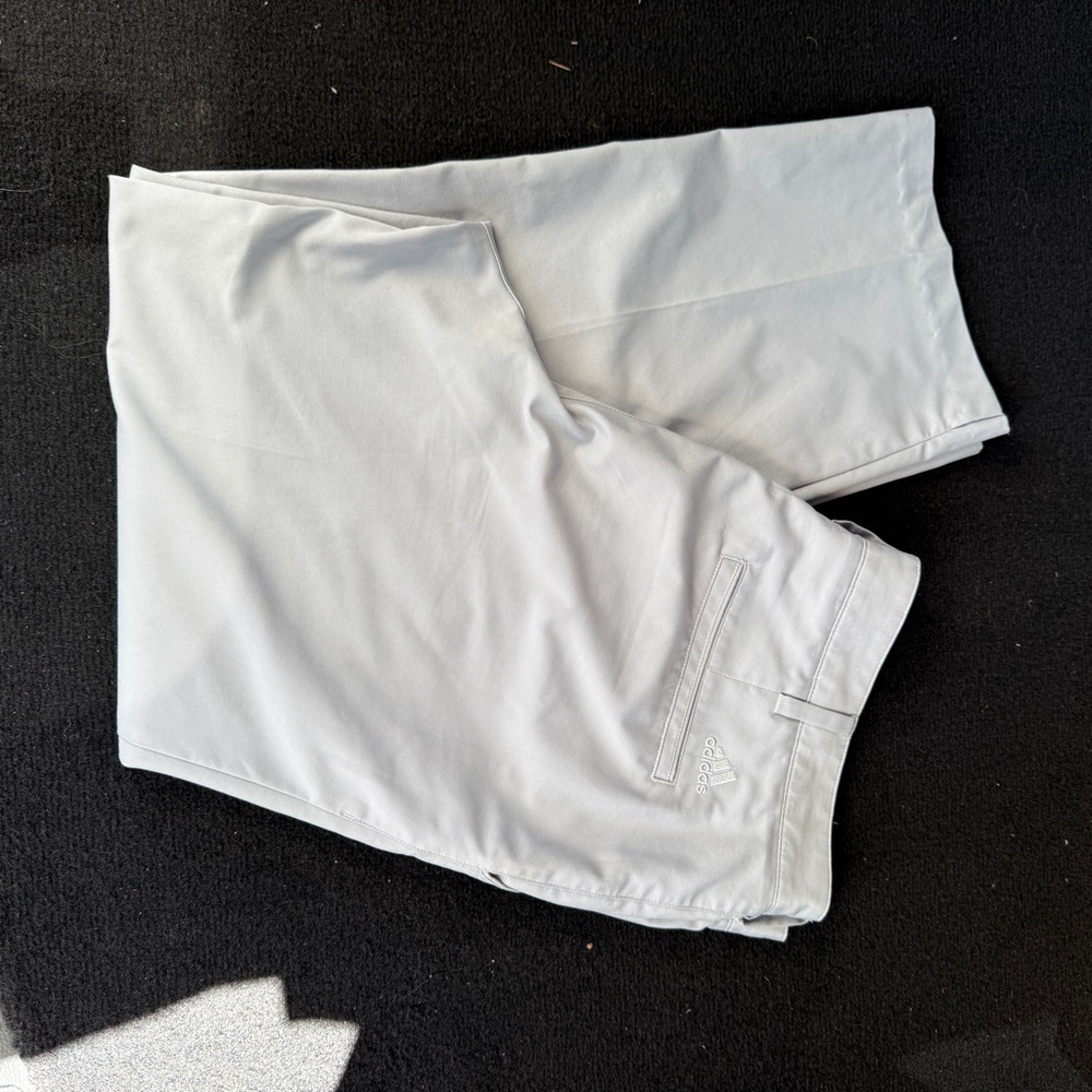 adidas Men's Light Gray Flat Front Pants #141